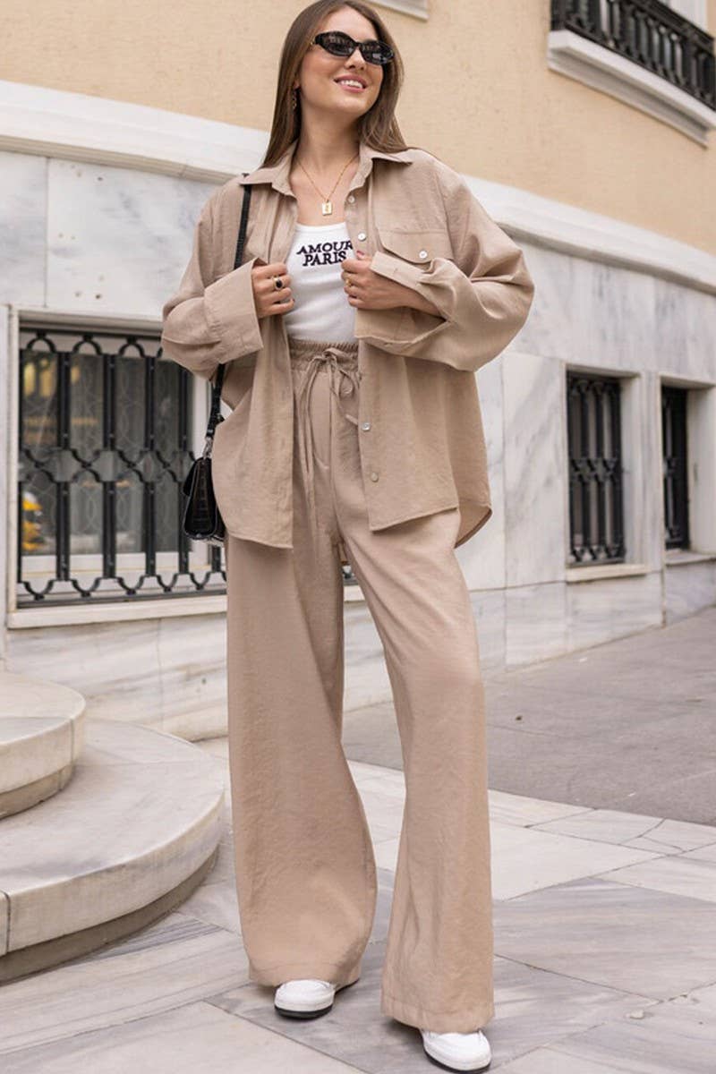 CWSS1064_SPRING AND AUTUMN LOOSE CASUAL TWO-PIECE SUIT