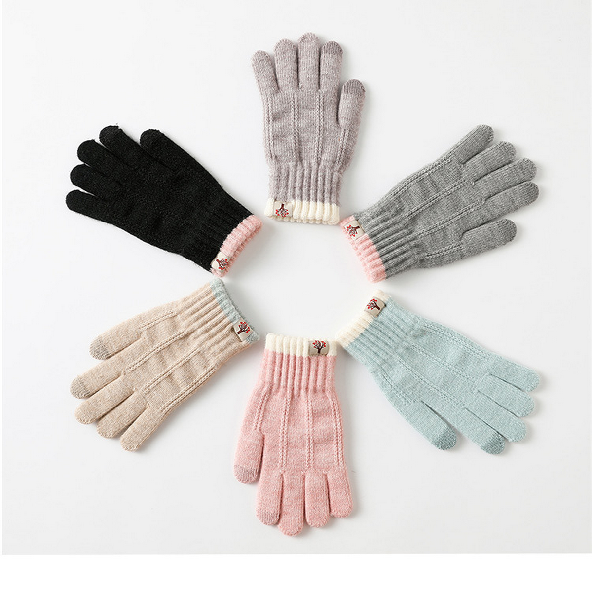 Women?™s Winter Knit Gloves Touchscreen Full Finger_CWAG0523