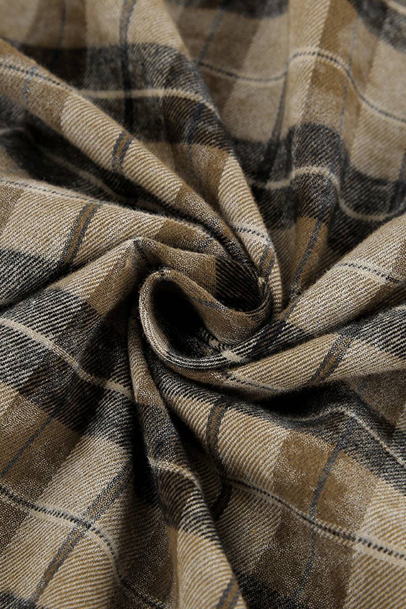 CWTBLL00567_PURE COTTON RETRO SIMPLE PLAID SHIRT TOP