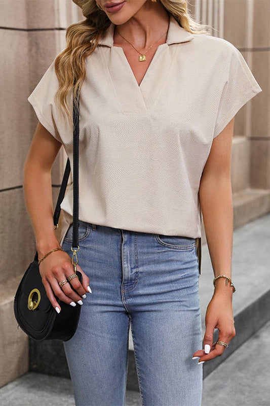 CWTBLL3590_SUMMER NEW SHORT-SLEEVED SOLID COLOR WOMEN'S TOPS