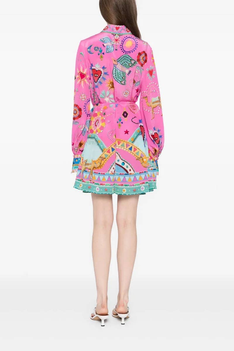 CWDSD8274_SPRING TEMPERAMENT COMMUTER SHIRT COLLAR DRESS