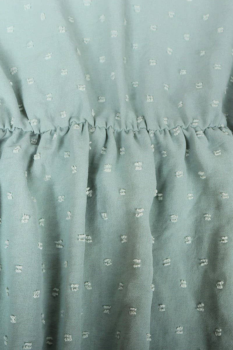 CWDSD4004_A SHORT DRESS WITH WOODEN EARS TRIMMED WAIST