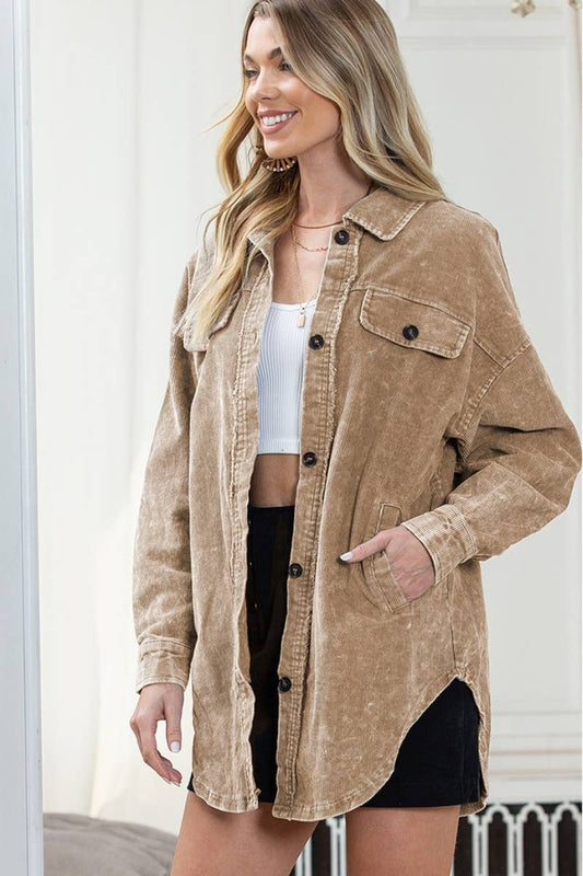 CWJJ0241_CASUAL BUTT-SHIELDING LONG-SLEEVED JACKET TOP