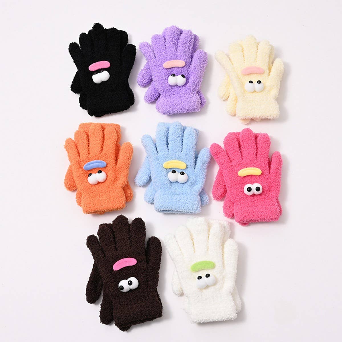 CWAG0283_CORAL FLEECE CARTOON KNITTED WOMEN'S GLOVES