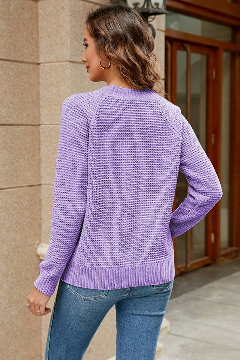 CWOSWL1732_Crew Neck Long Sleeve Pullover Sweater