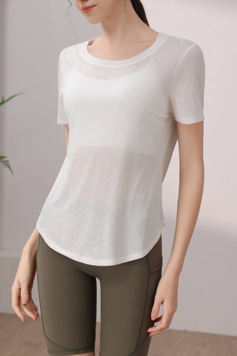 CWTTSL0371_NEW TENCEL SNOWFLAKE BACK SPORTS TOP