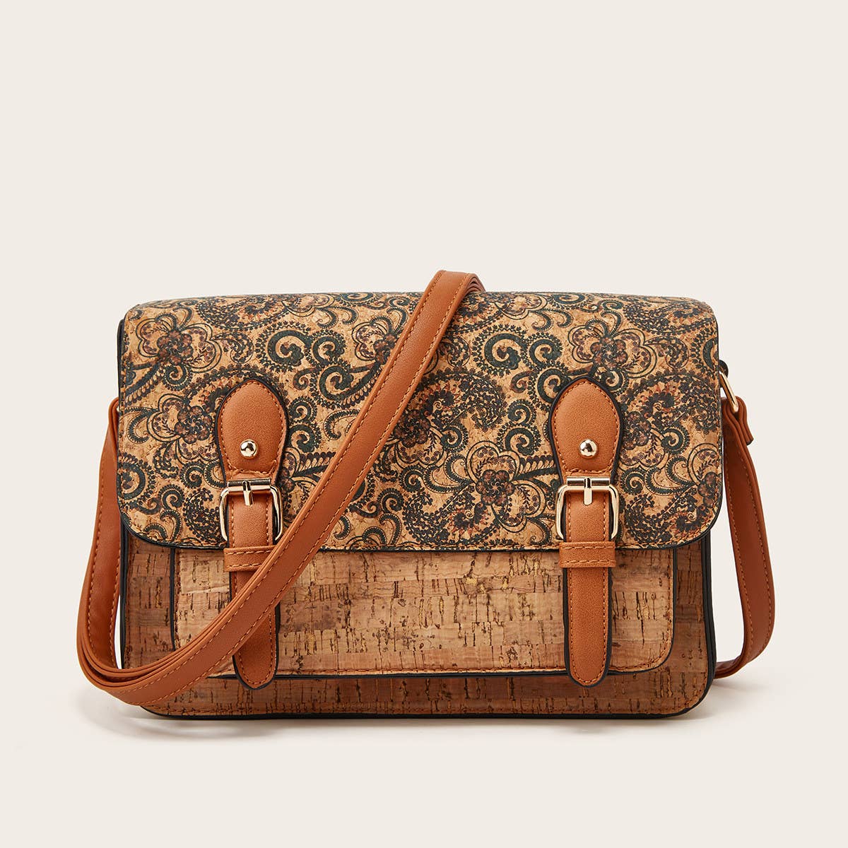 RETRO PRINT LARGE CAPACITY SHOULDER BAG_CWAB2643