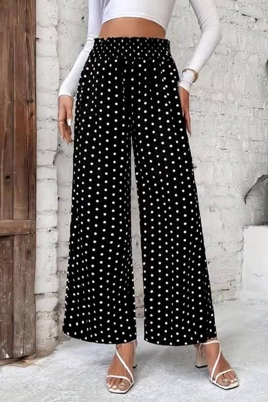 CWBLP2094_POLKA DOT HIGH WAIST WIDE LEG PANTS