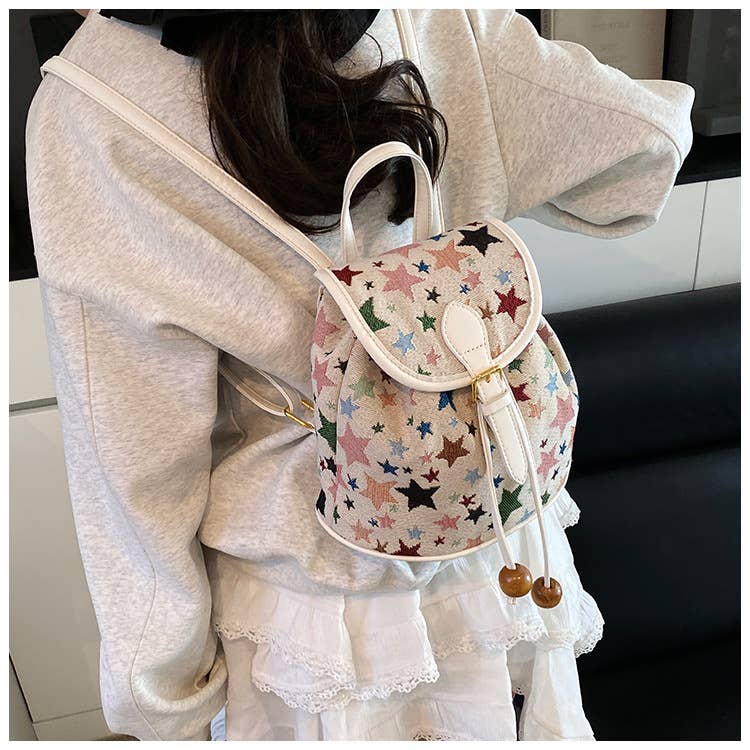 Fashionable printed casual commuting backpack