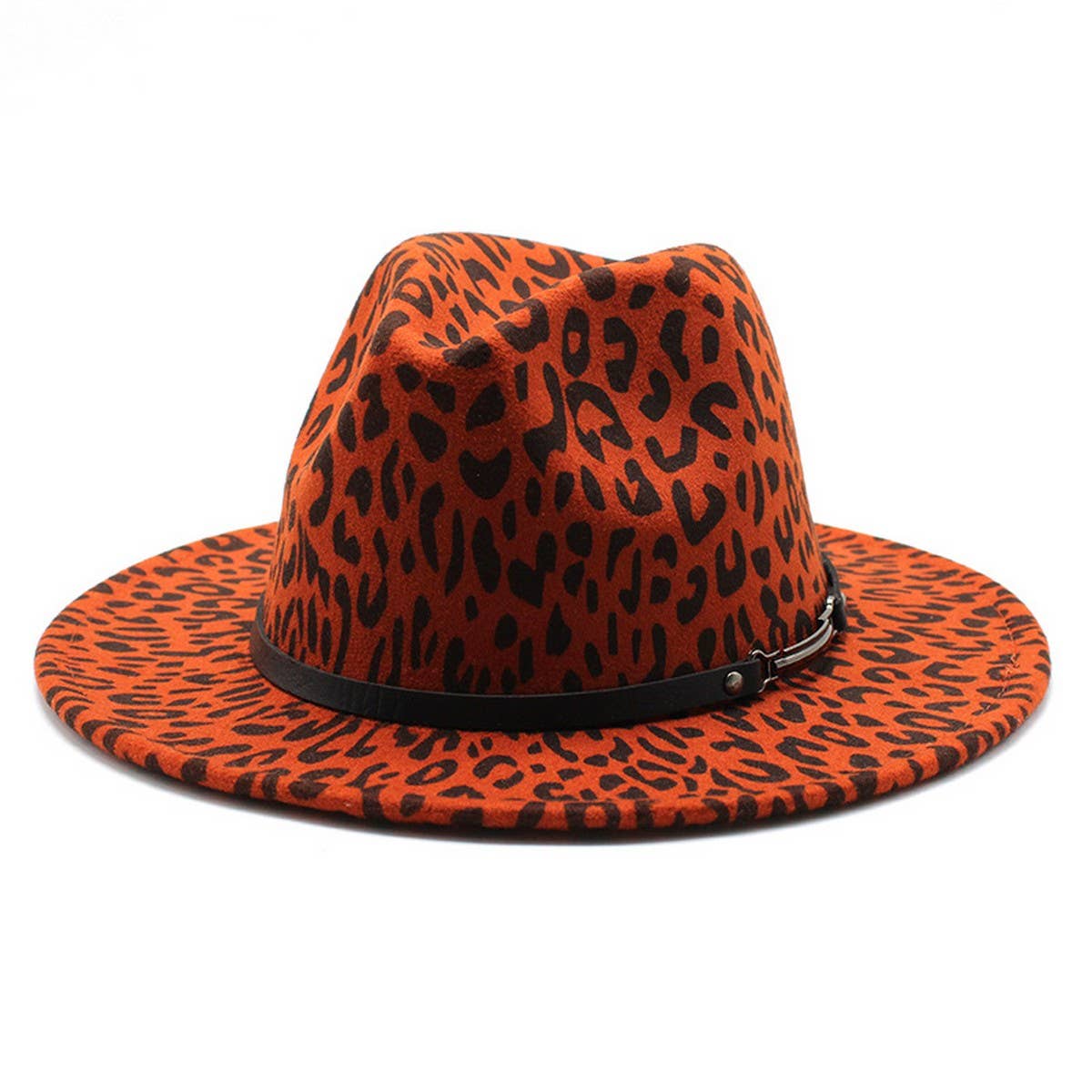 FASHION LEOPARD PRINT WOOLEN HAT JAZZ HAT FELT HAT_CWAH2567