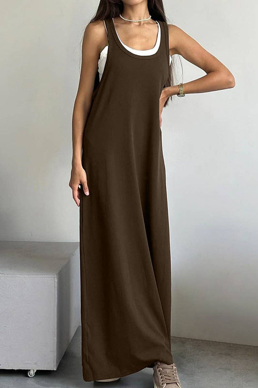 CWSPJ0354_KNITTED CAMISOLE NIGHTDRESS VEST TWO-PIECE SET