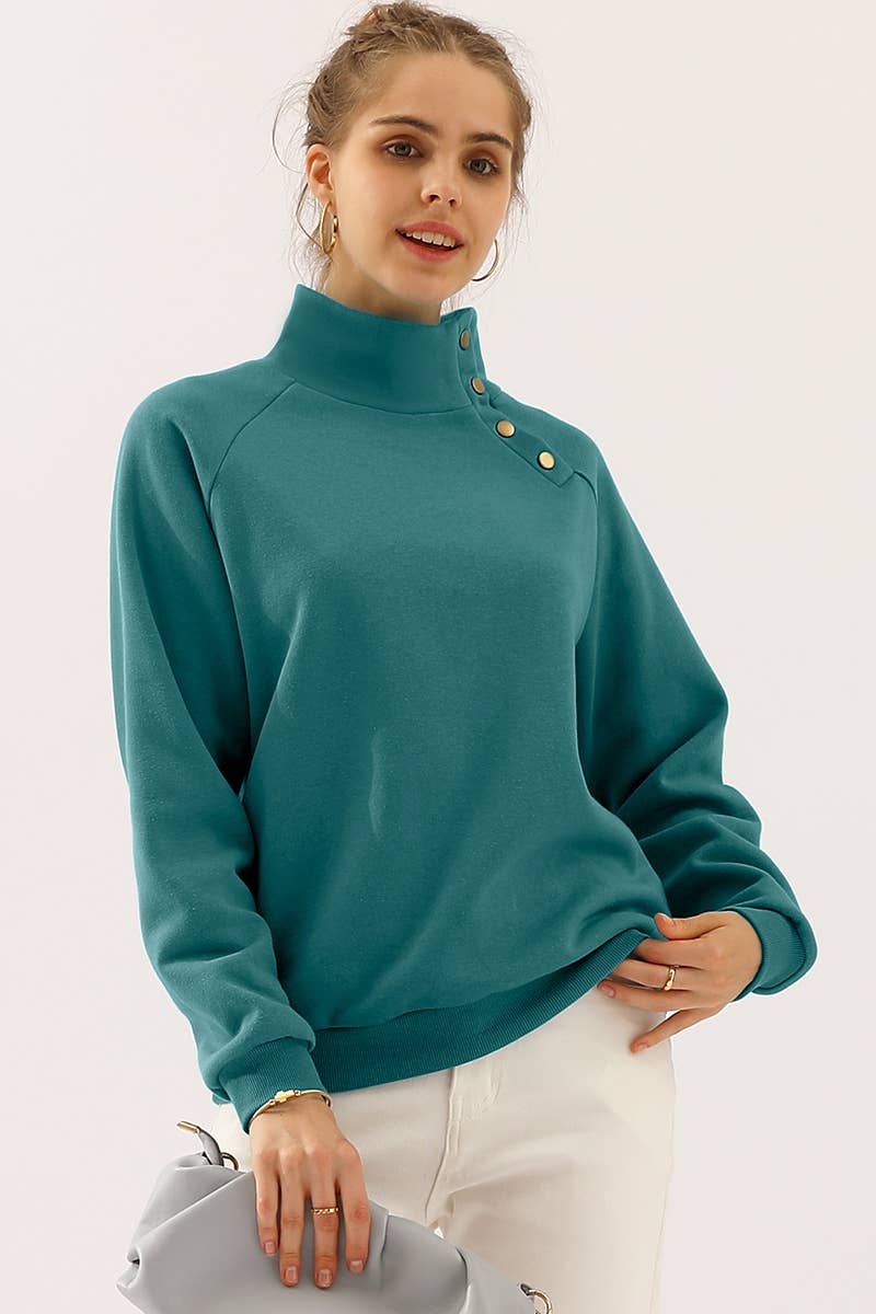 CWTTL901-P_PLUS SIZE TURTLE NECK RAGLAN?SLEEVES SWEATSHIRT