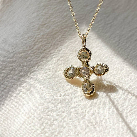 ROSE CROSS HALLOWEEN PENDANT NECKLACE