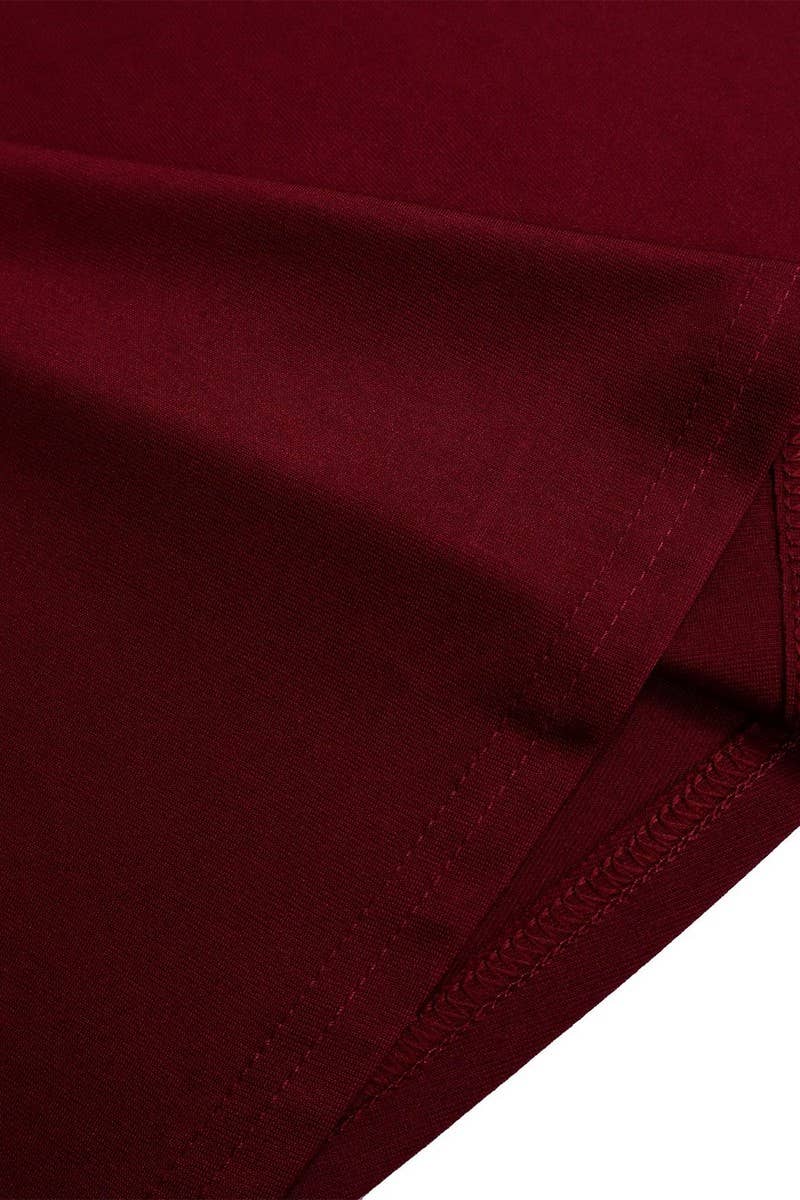 CWDMD01255_WOMEN PUFF SLEEVE ROUND NECK A LINE MIDI DRESS