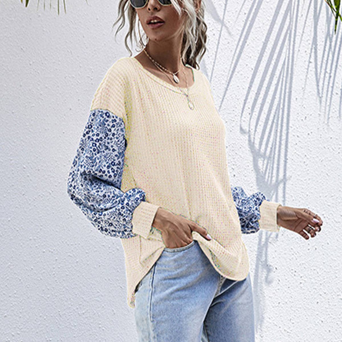 CREW-NECK KNIT LONG-SLEEVED SWEATER WITH BASE