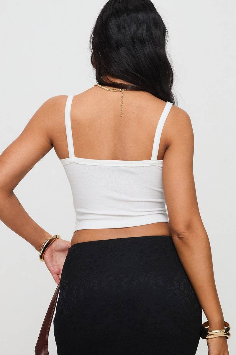 CWTTK1196_SOLID PLEATED CROPPED SLIM Y2K TANK TOP