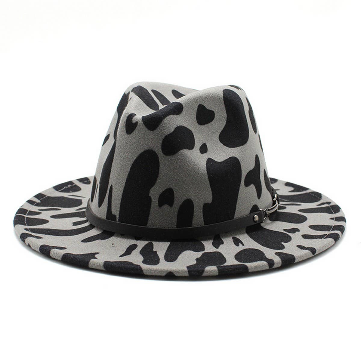 FASHION COW PATTERN WOOLEN HAT JAZZ HAT FELT HAT_CWAH2569
