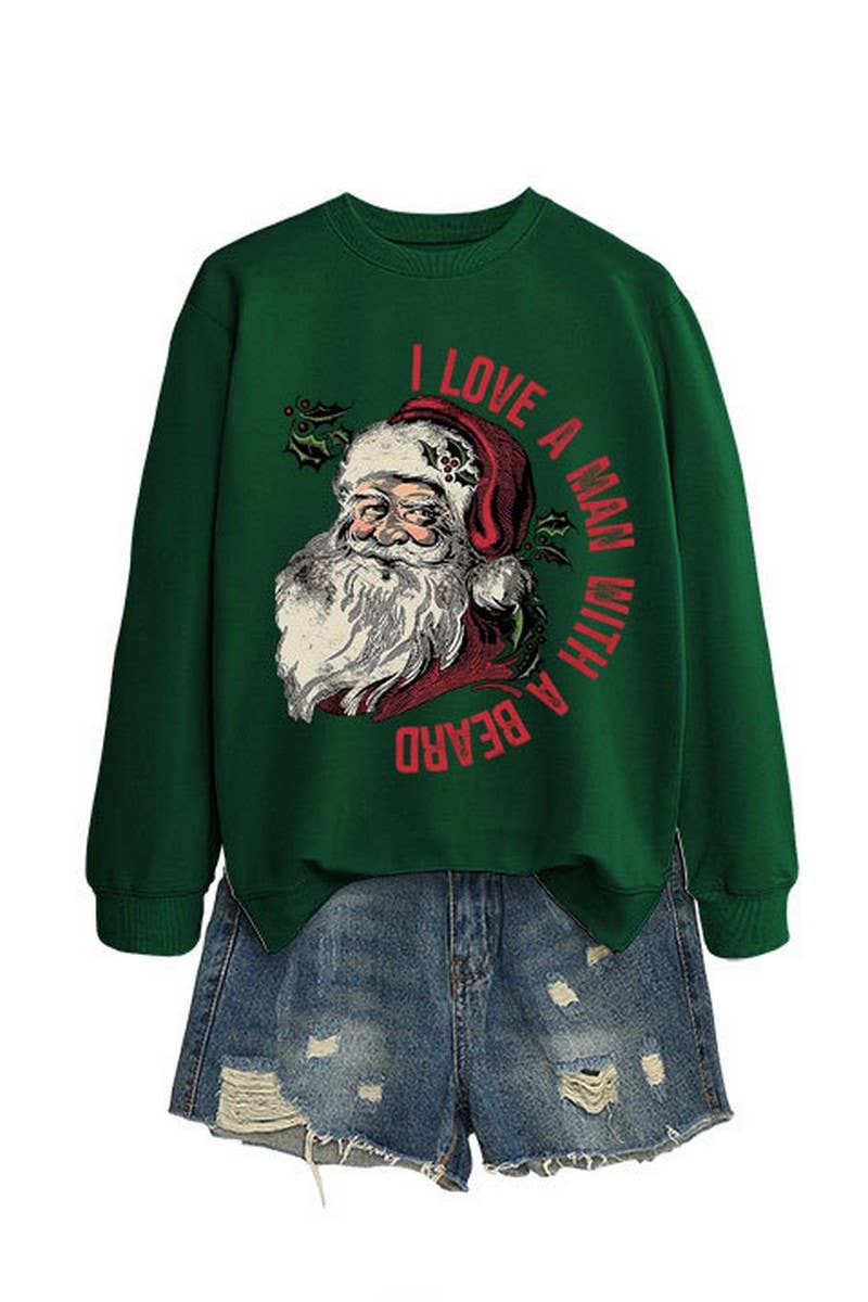 CWTBLL01329_SANTA LETTER PRINT CHRISTMAS PULLOVER SWEATSHIRT