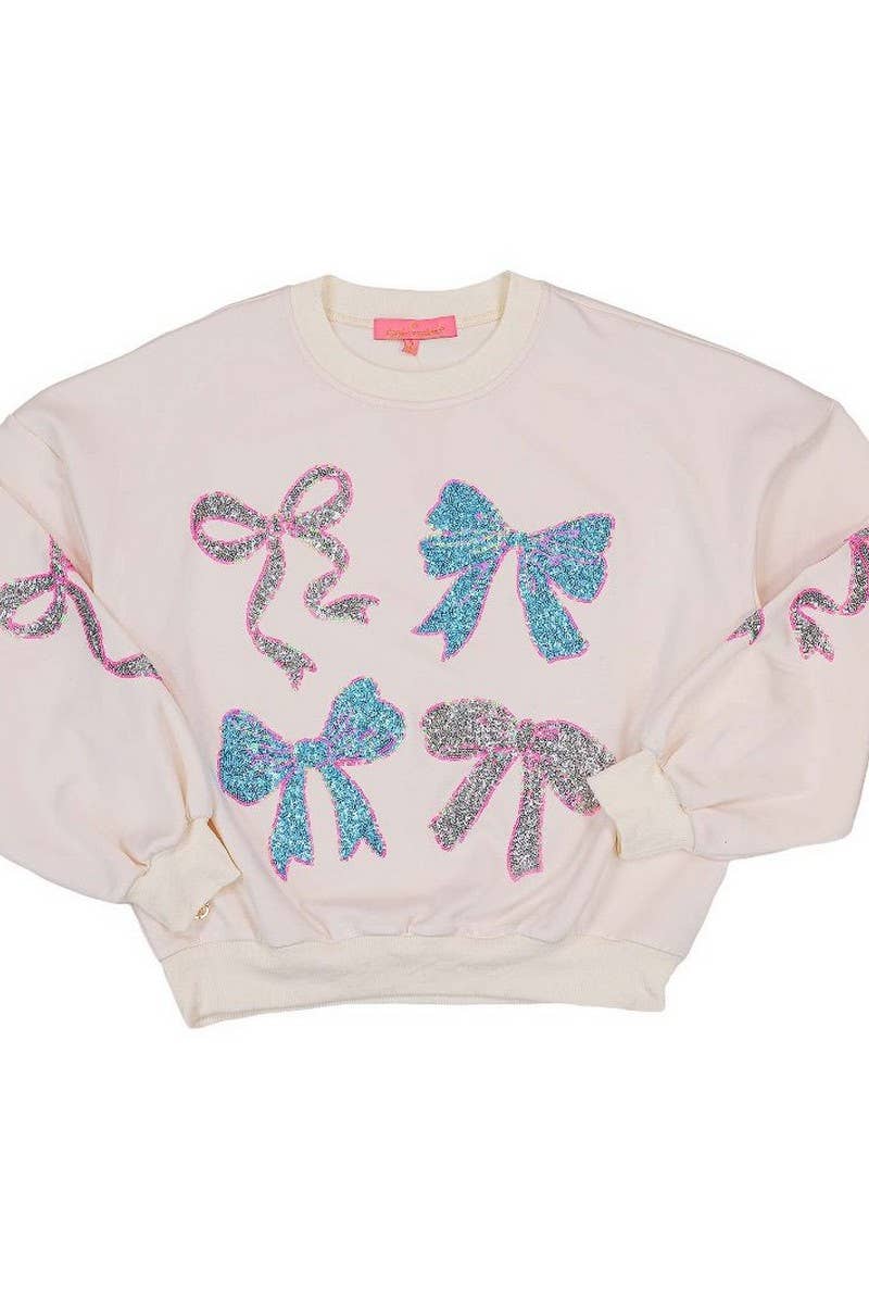 CWTBLL01227_CHRISTMAS SEQUINED CREW NECK LONG SLEEVE TOP