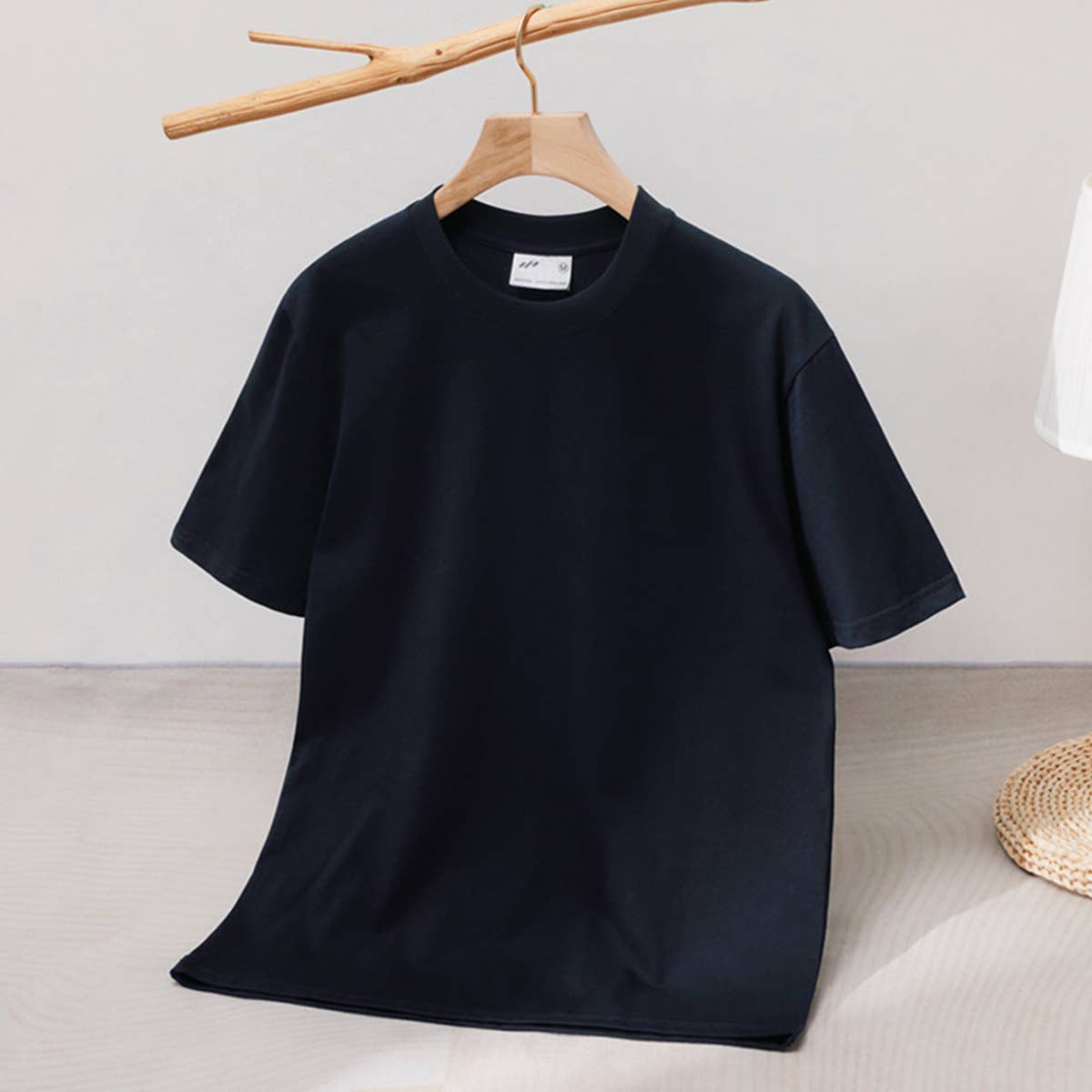 CWTTS0924_LOOSE ROUND NECK SOLID COLOR SHORT SLEEVE