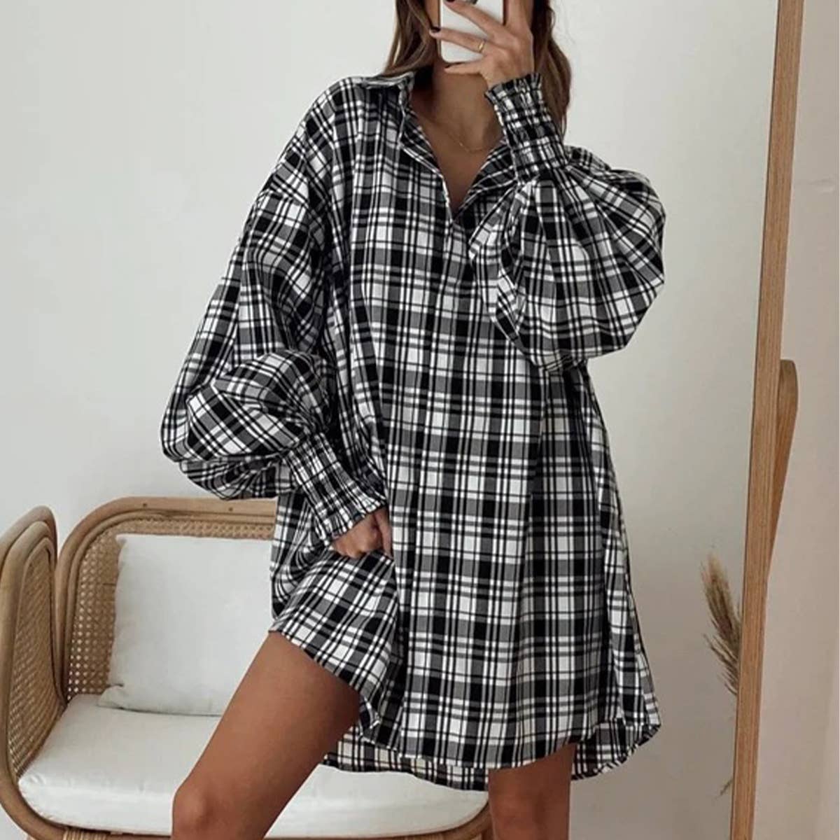 CASUAL FASHION LANTERN SLEEVE LONG SLEEVE SHIRT