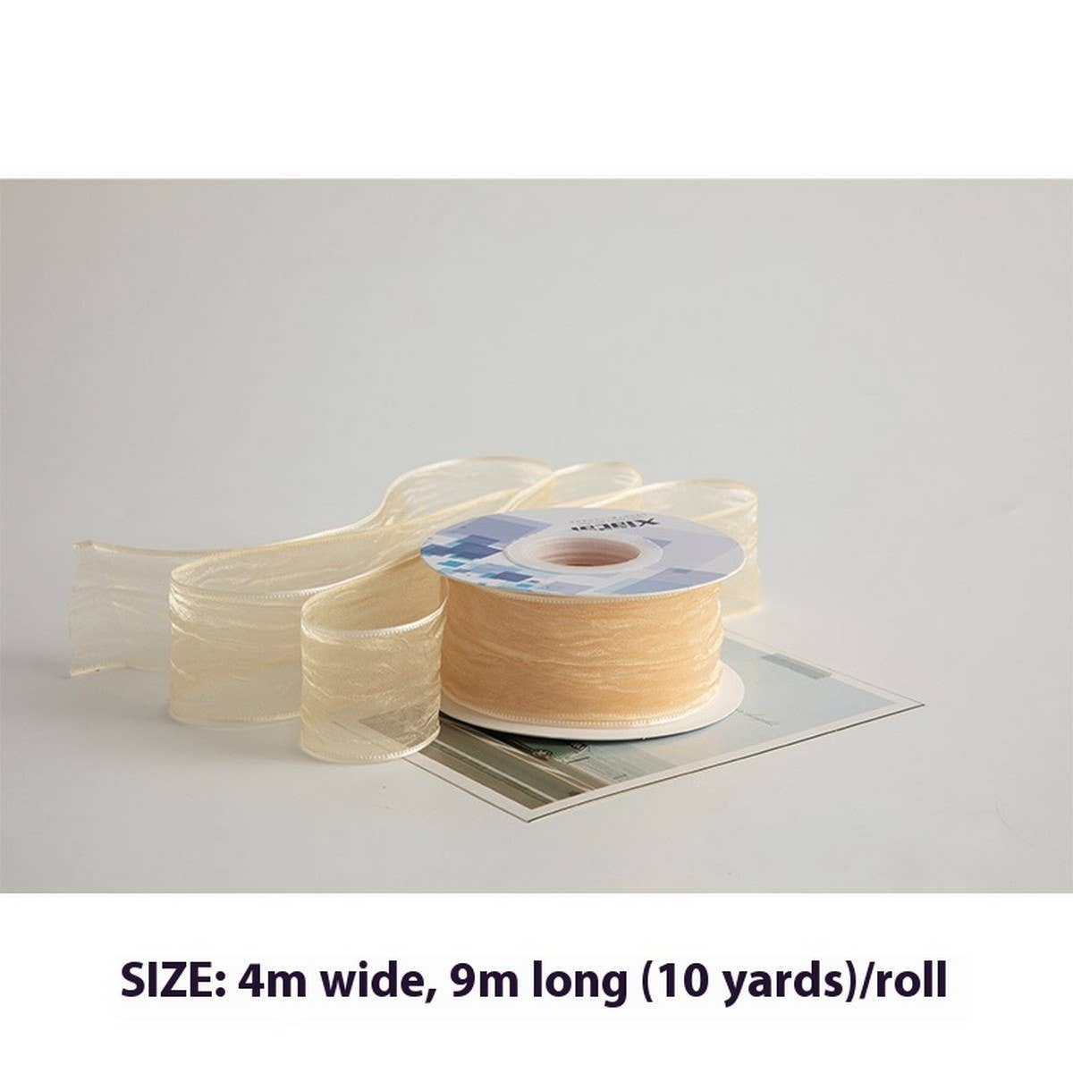 3D PLEATED RIBBON PEARLESCENT ORGANZA RIBBON_CWMM5749