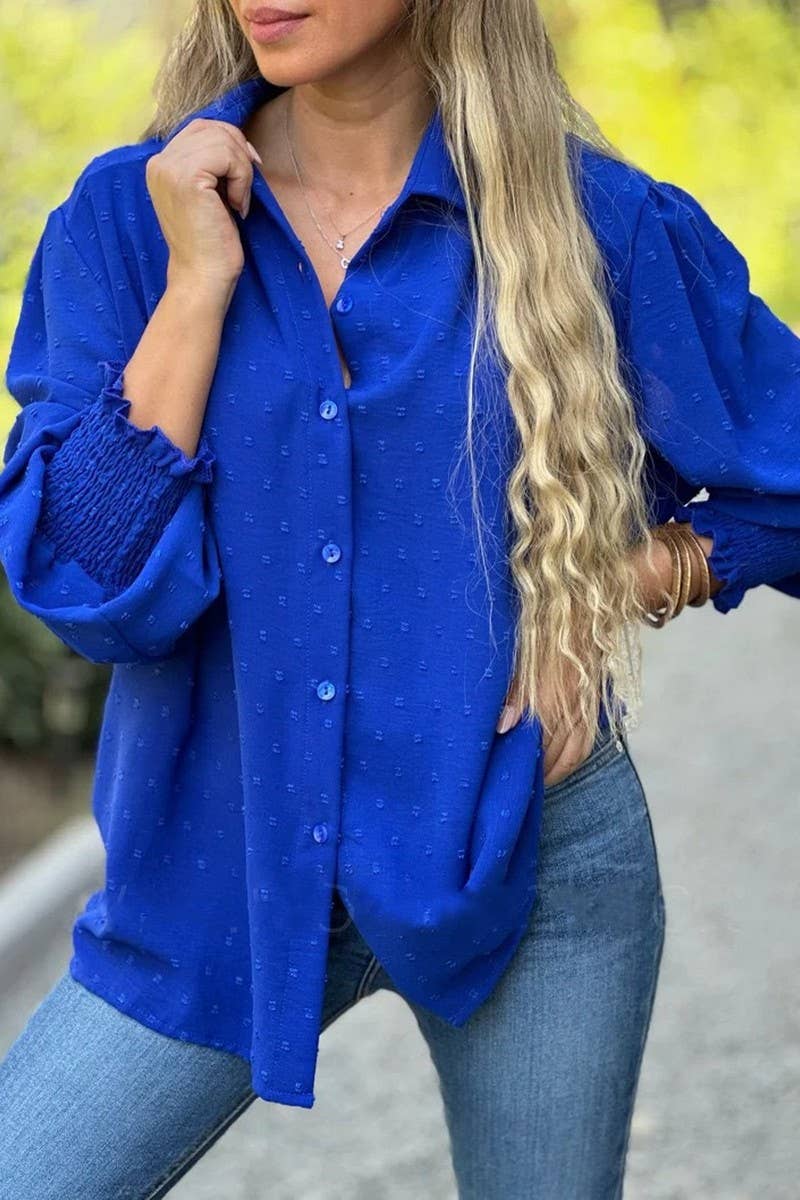 CWTBLL01201_2025 CASUAL LOOSE FIT BUTTON DOWN POLO SHIRT