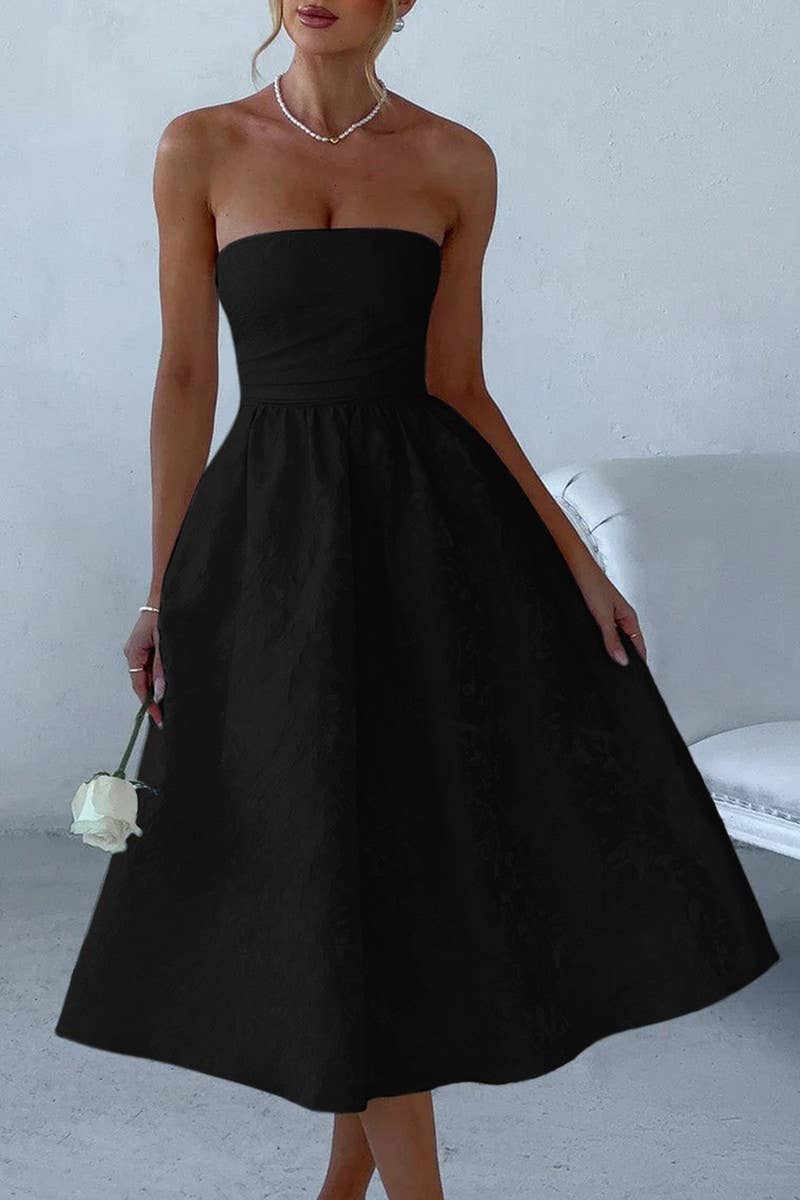 CWDSD7852_SPRING AND SUMMER CELEBRITY STYLE TUBE TOP DRESS