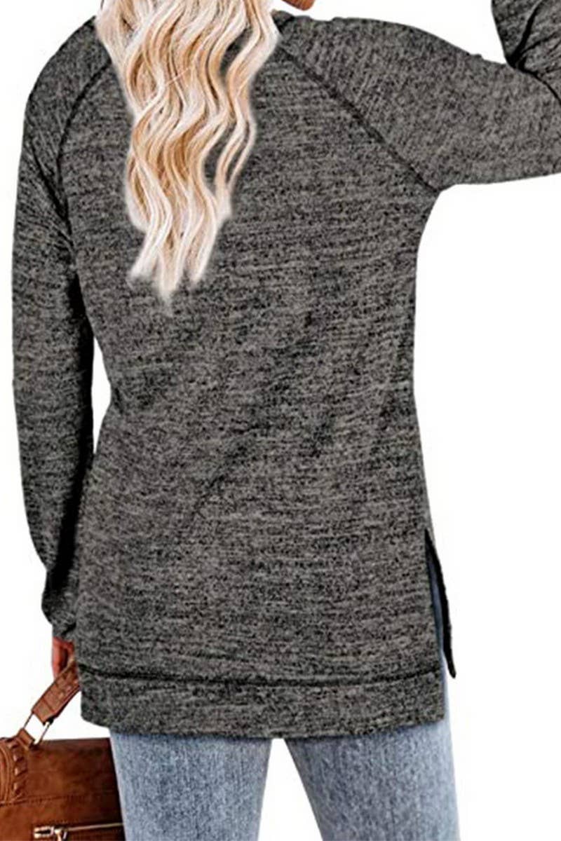 CWTTL1652_Round neck Long Sleeve Pullover Top