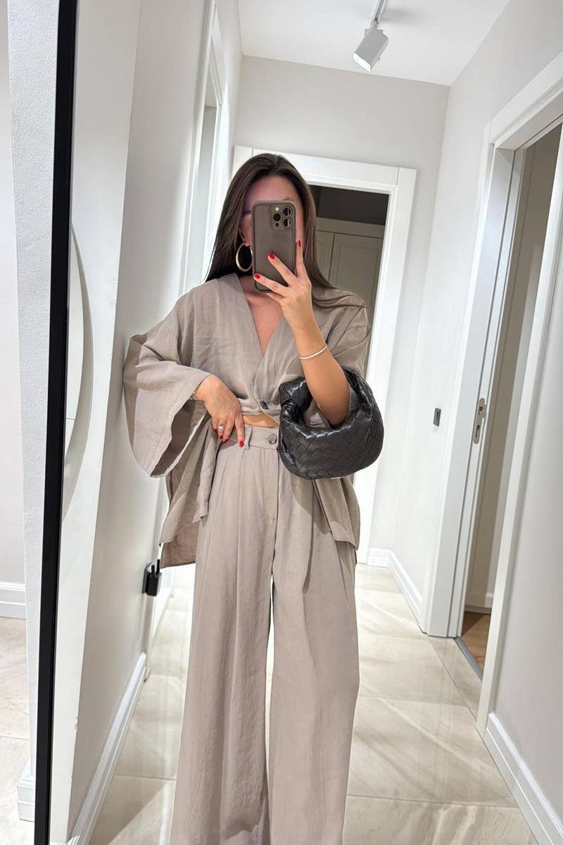 CWSTB00377_V-NECK LONG-SLEEVED TOP AND TROUSERS SUIT