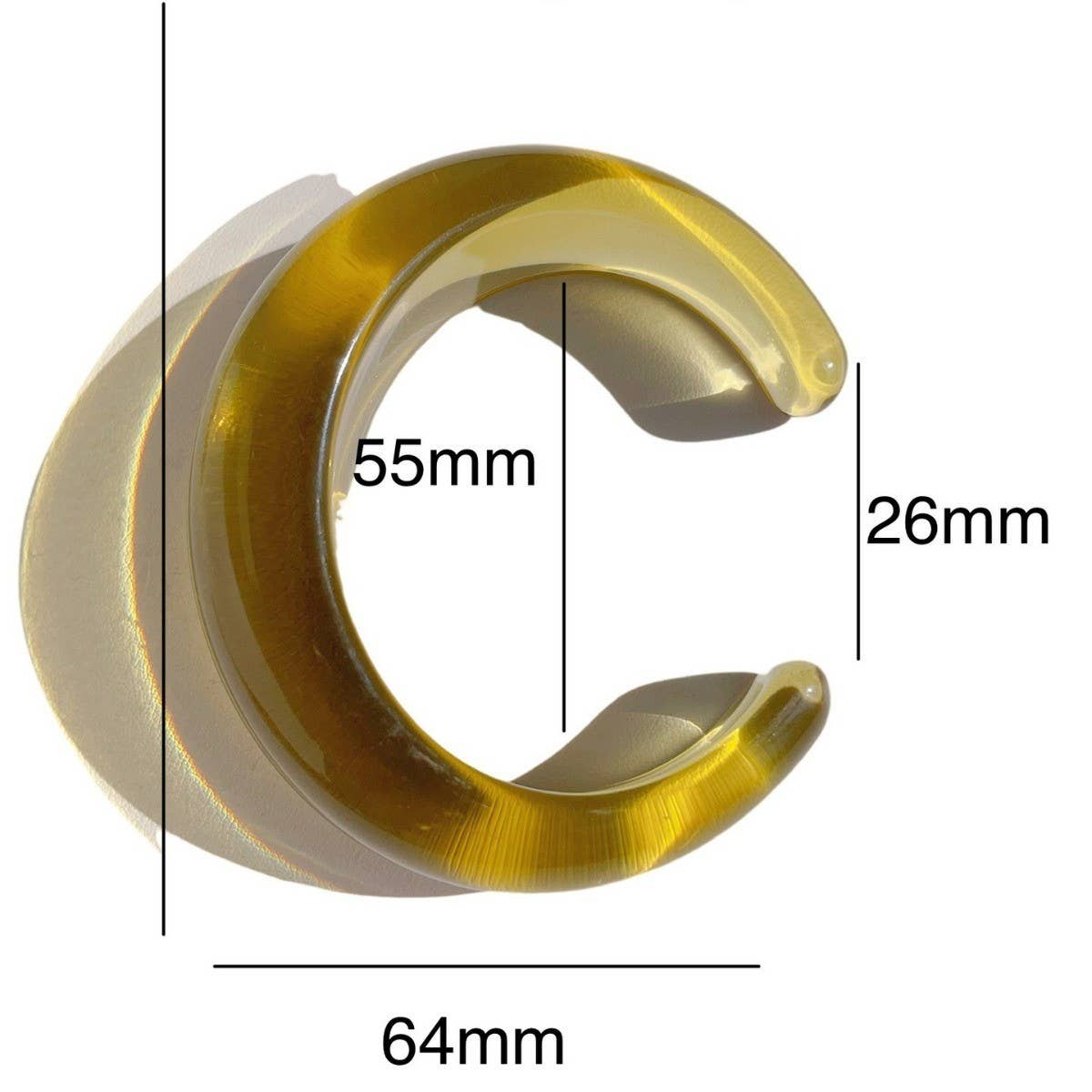 Thin Open Cuff Acrylic Bracelet for Petite Women