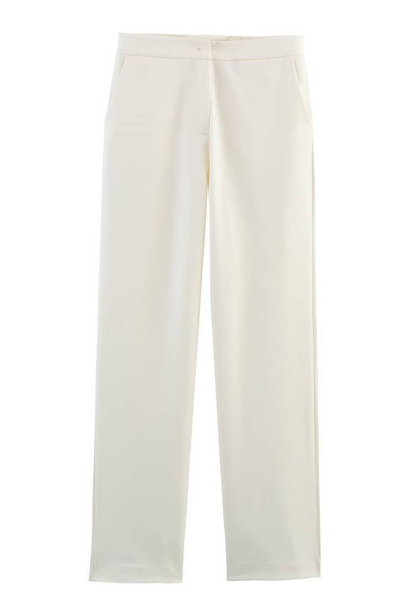 CWSBSL0168_SPRING THIN SCARF LAPEL SUIT JACKET + PANTS SET