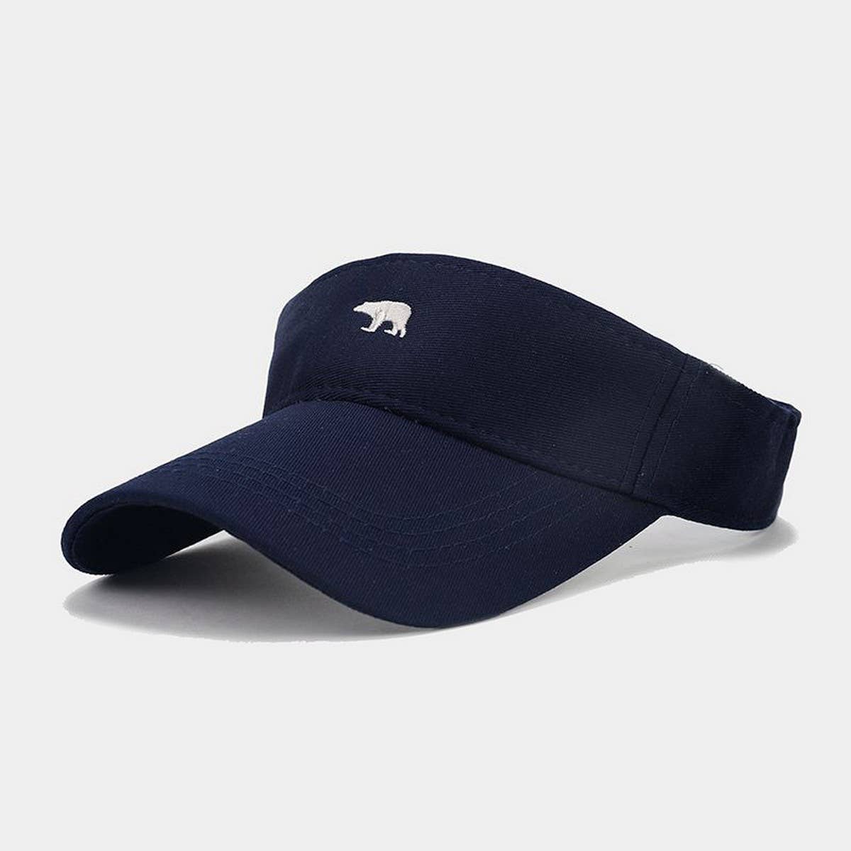 Summer Bear Embroidered Breathable Visor Cap_CWAH3308