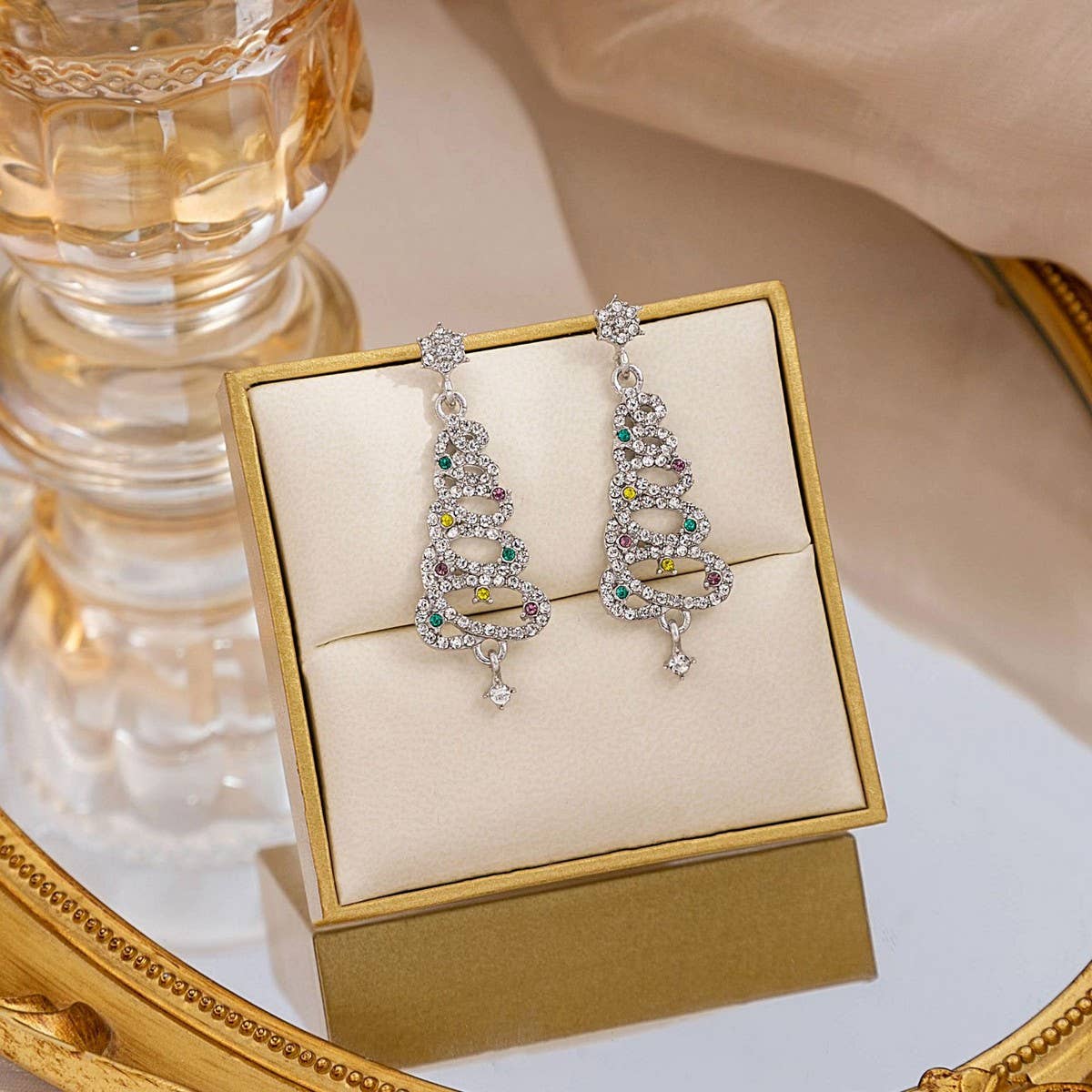 COLORFUL CHRISTMAS TREE TASSEL EARRINGS