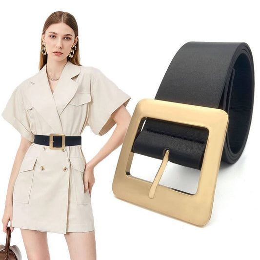 WIDE BELT COAT DRESS DECORATED WITH WIDE BELT_CWABE0687