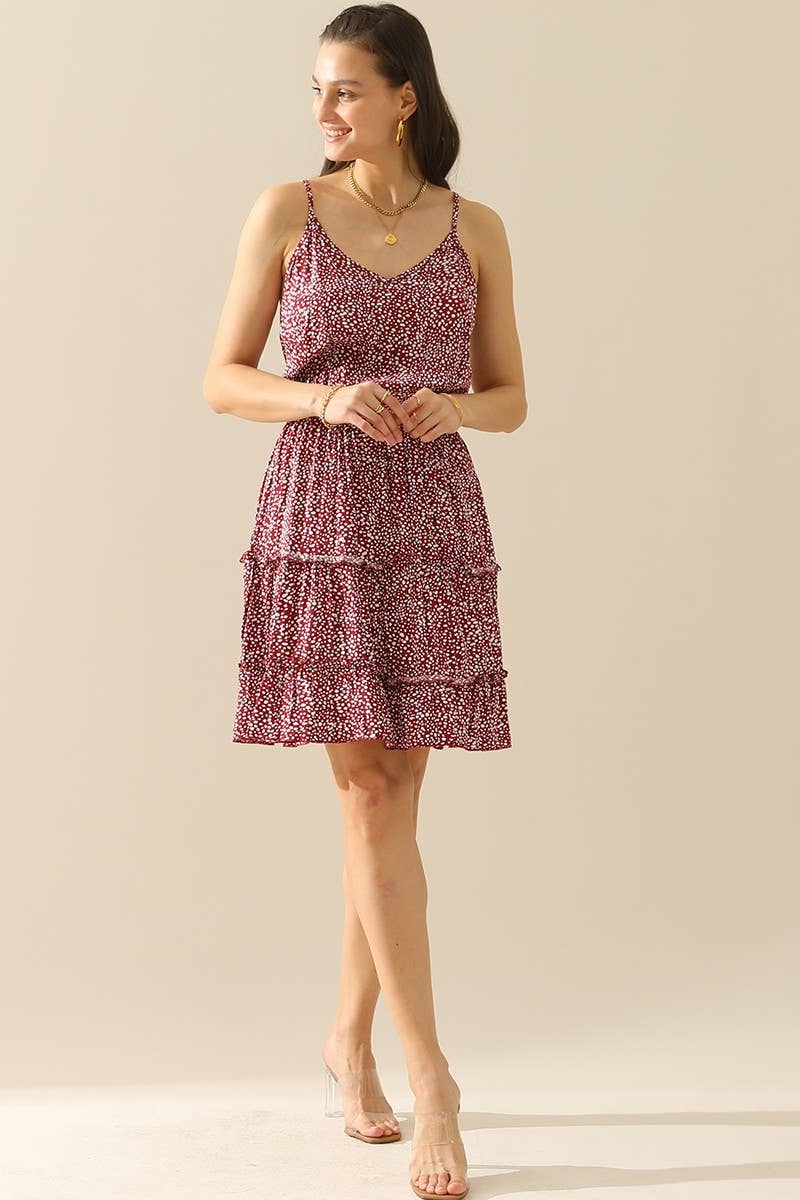 CWDSD1392-B_LEOPARD TIGHTEN WAIST SLEEVELESS MINI DRESS