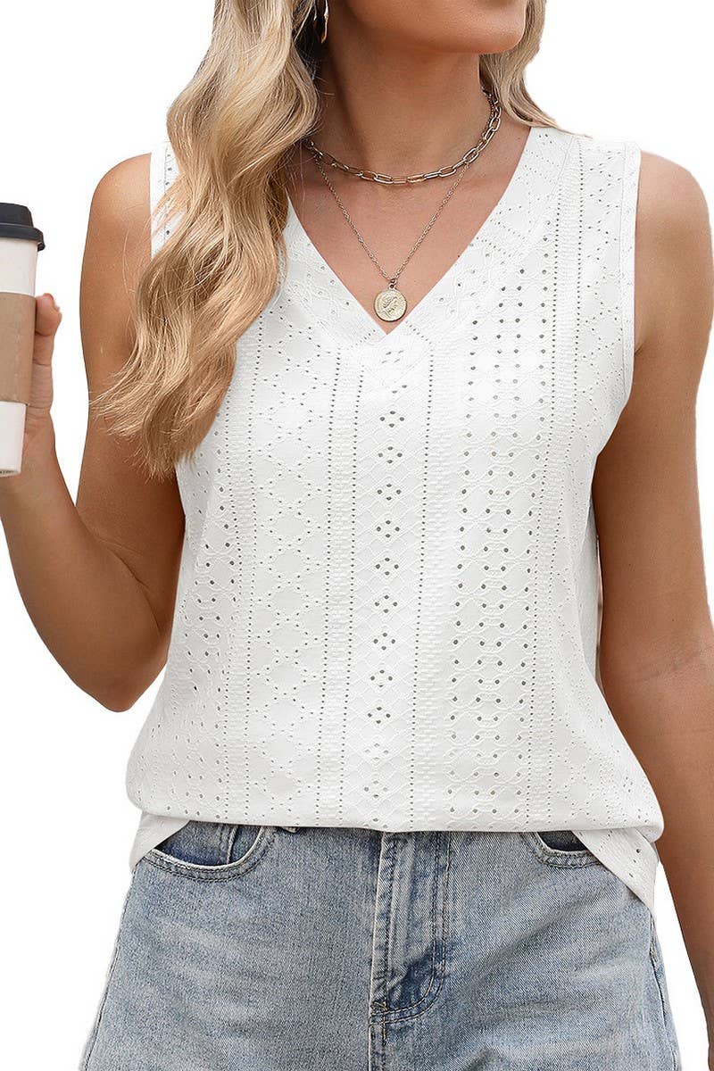 CWTTSL0306_SOLID COLOR V-NECK LOOSE BOTTOMING VEST