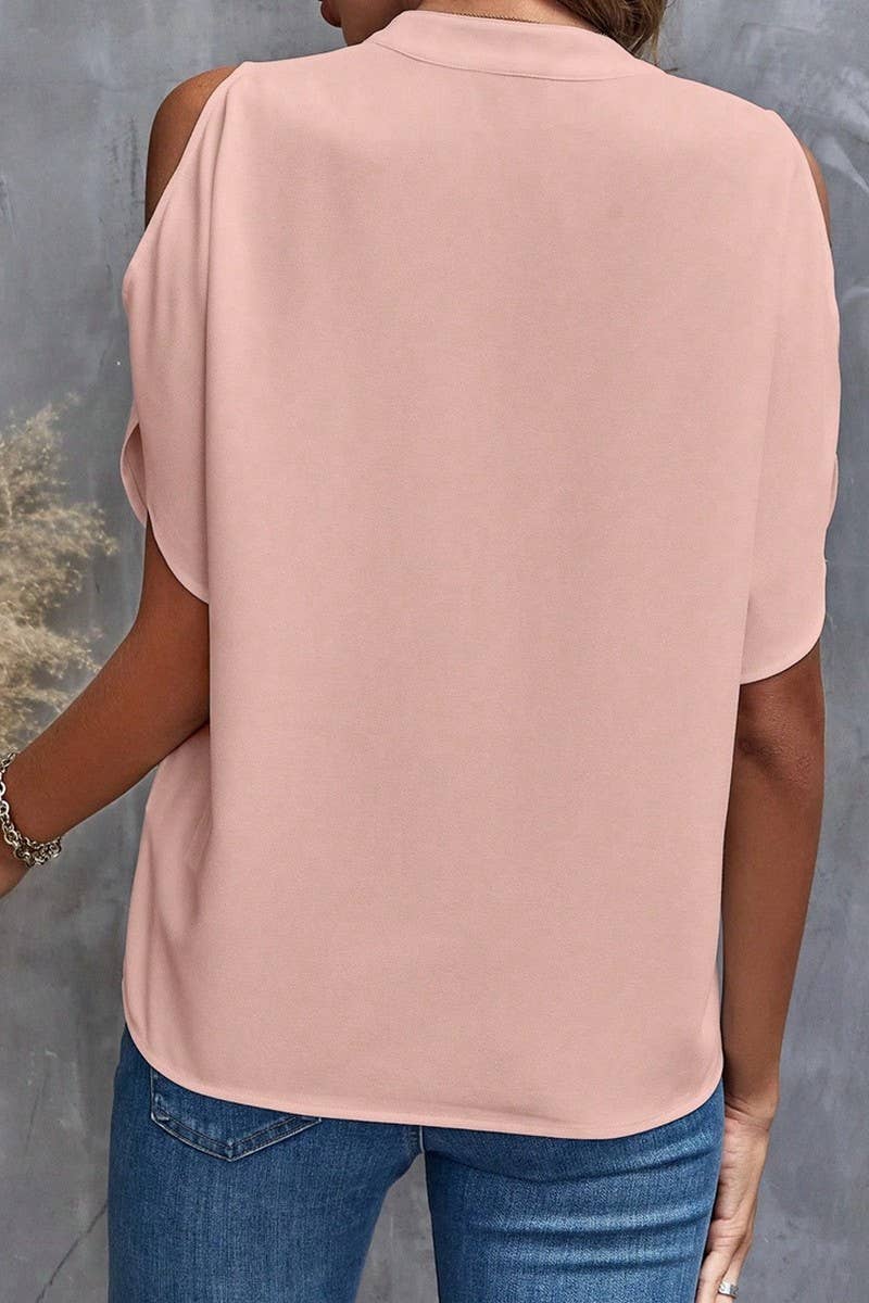 CWTTS1373_SUMMER V-NECK FASHIONABLE OFF-SHOULDER TOP