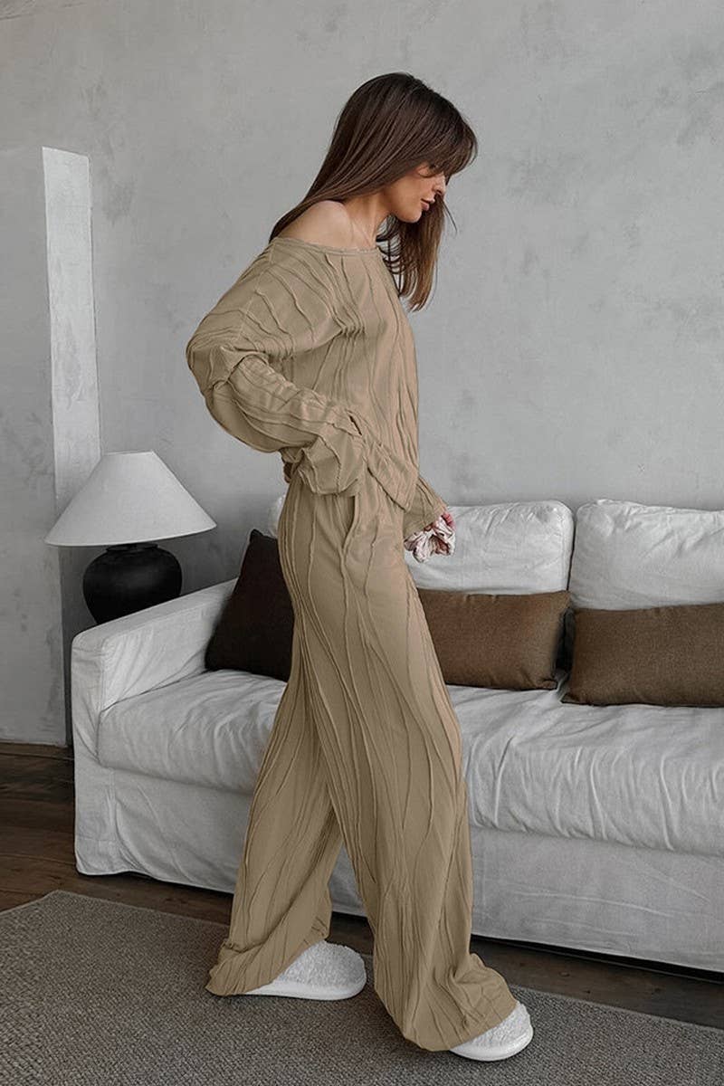 CWSPJ0277_LONG-SLEEVED AND LONG-PANTS PAJAMAS TWO-PIECE SET