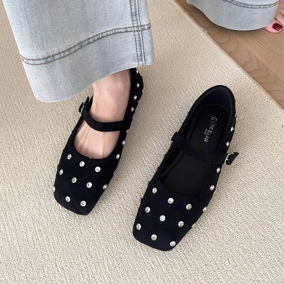 Rhinestone Flat Mary Janes for Work & Style