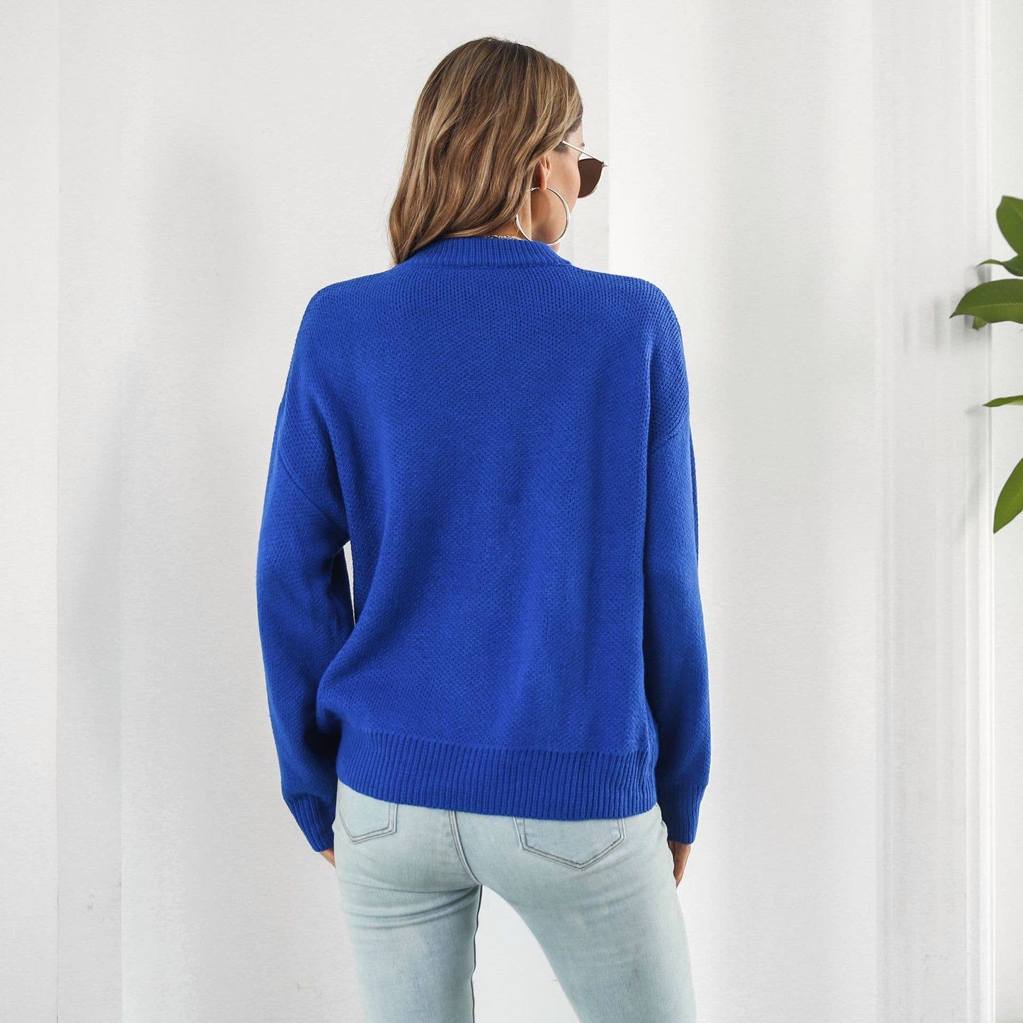 Cartoon jacquard sweater women's loose knit