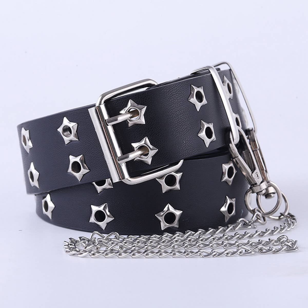 CWABE0895_FASHION CHAIN HOT STYLE STAR EYE BUCKLE WIDE BELT