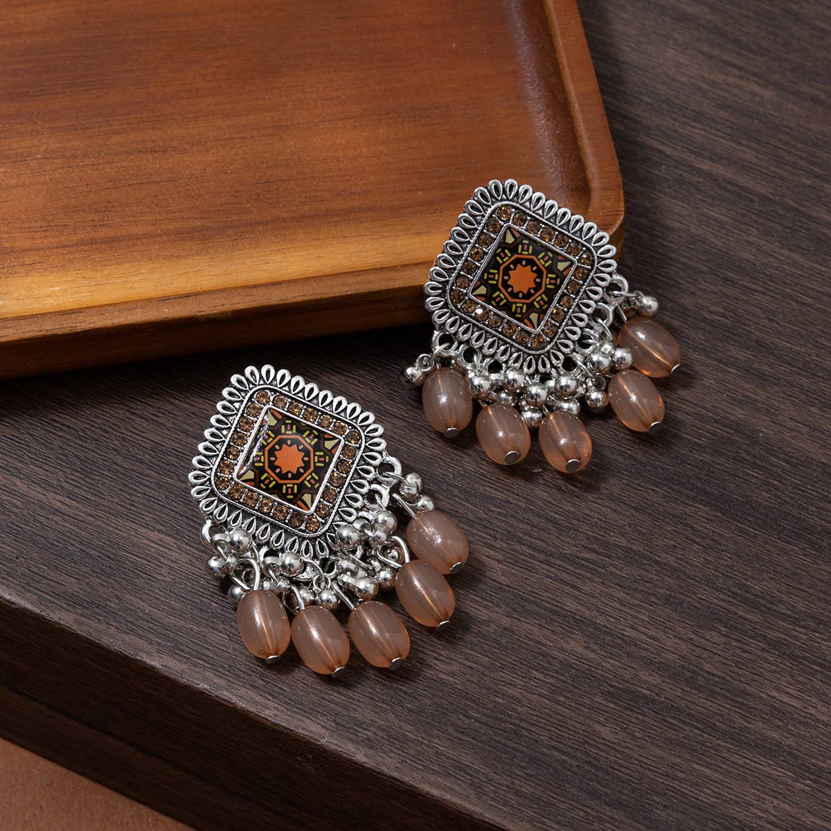VINTAGE BELL TASSEL PENDANT EARRINGS