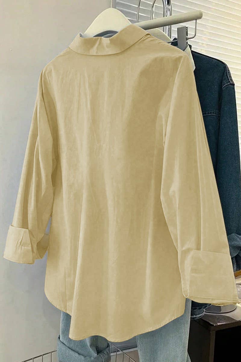 CWTSTL01011_LOOSE-FITTING LONG-SLEEVED BUTTON-DOWN SHIRT