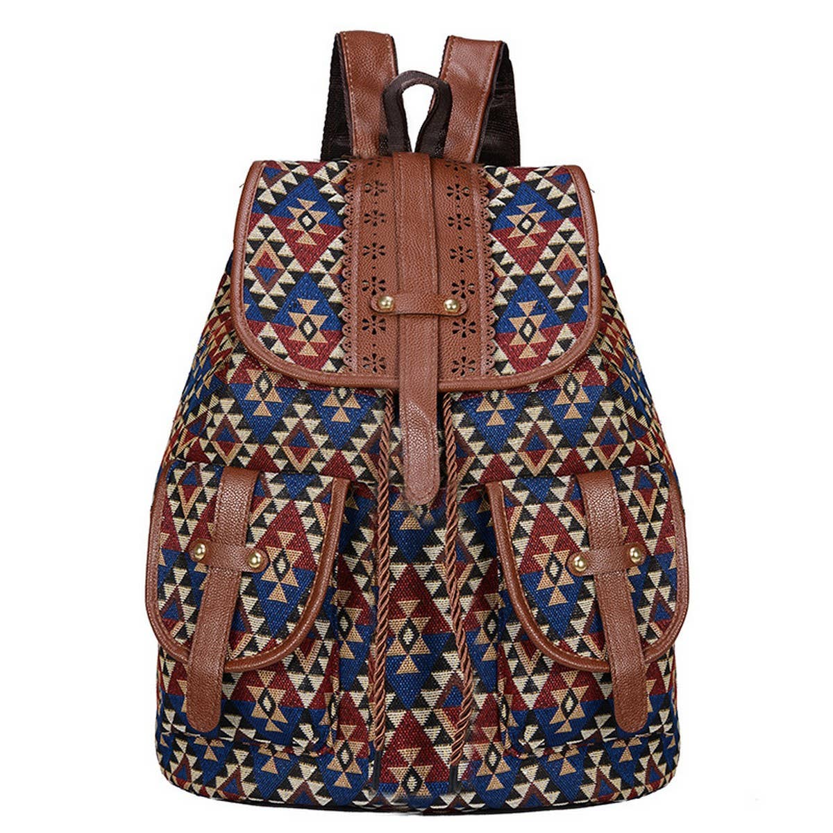 VINTAGE PATTERN BACK-TO-SCHOOL TRAVEL CANVAS BAG_CWAB2218