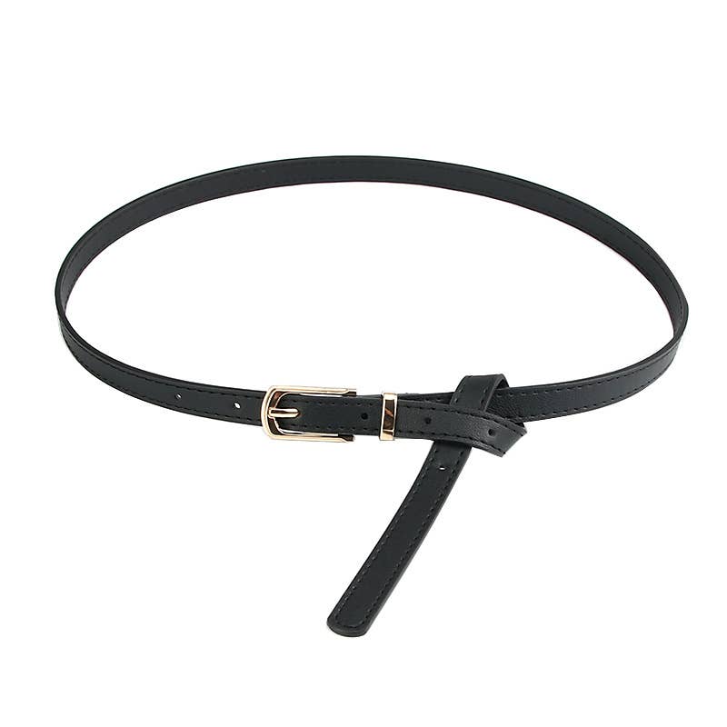 Multi-color alloy pin buckle thin waist belt