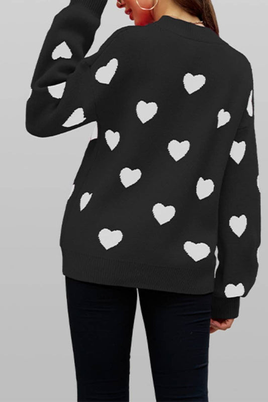 CWOSWL5841_LOVE CREW-NECK LONG-SLEEVED SWEATER