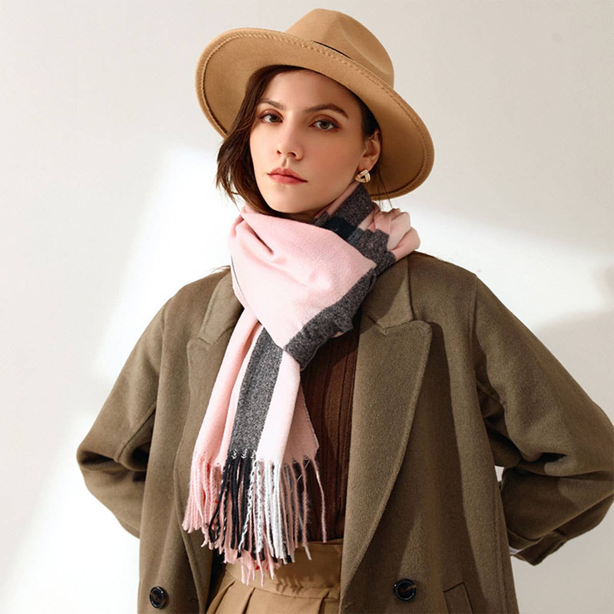 Sweet Stripe Winter Scarf ? Soft Mid-Length Wrap