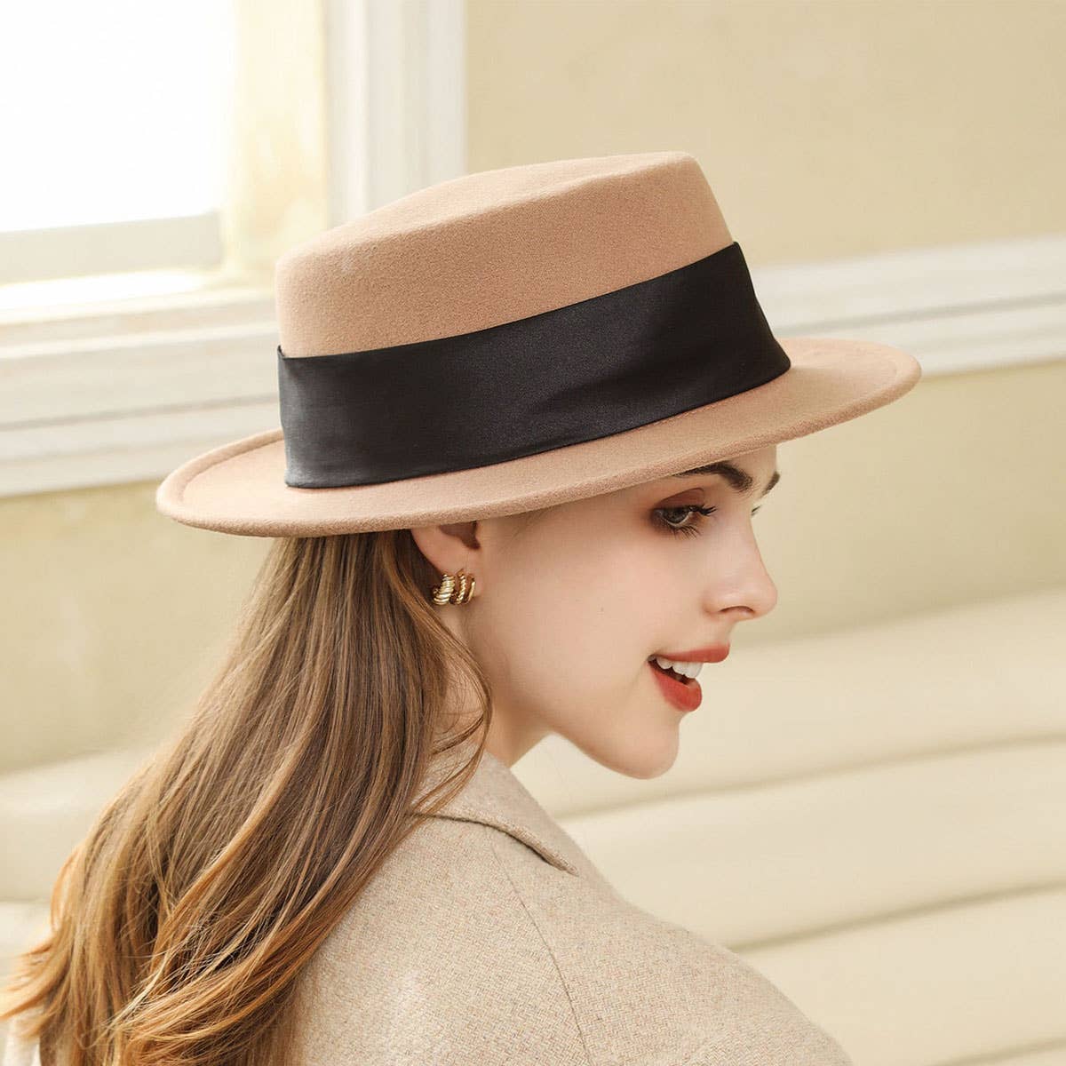 CHIC FRENCH ELEGANCE WOOL FELT FEDORA_CWAH1973