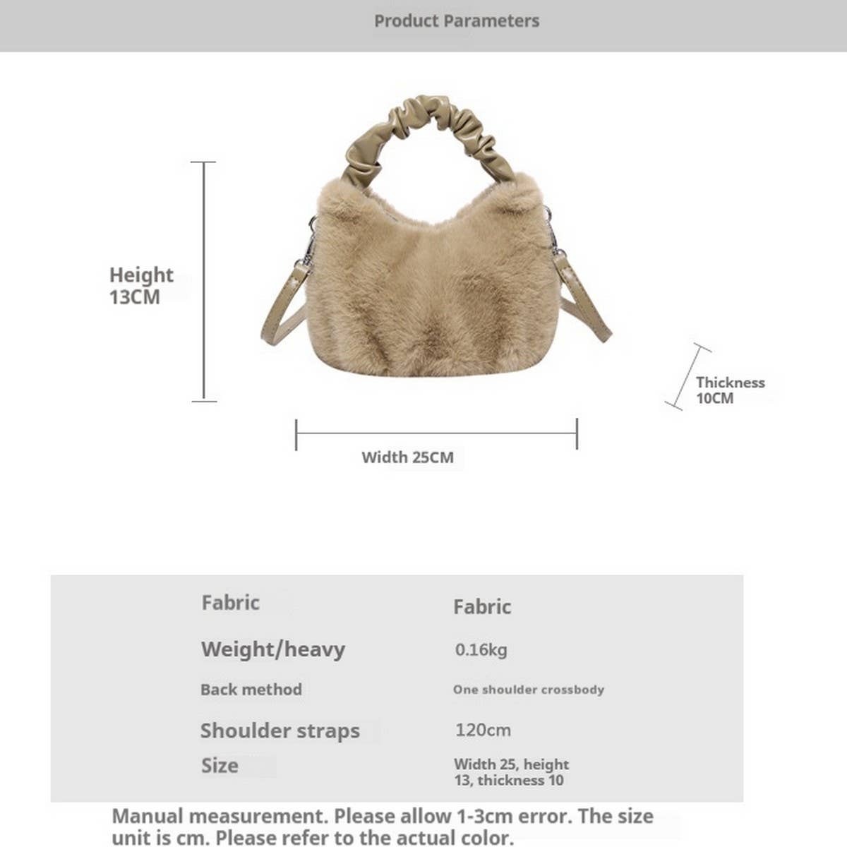 Plush Fur Shoulder Bag Women Fashion Handbag_CUAB00554
